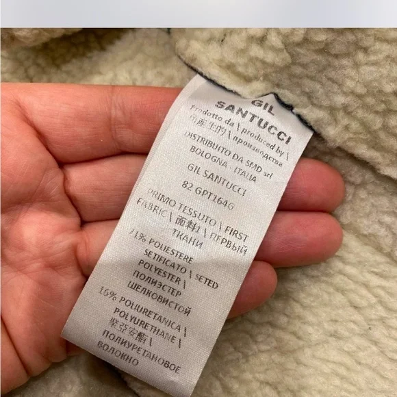 Luxurious GIL SANTUCCI studs faux shearling jacket M ptp 18.5 - Picture 8 of 10